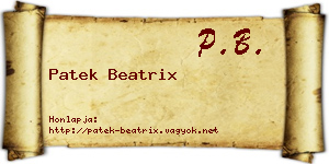 Patek Beatrix névjegykártya