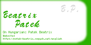 beatrix patek business card